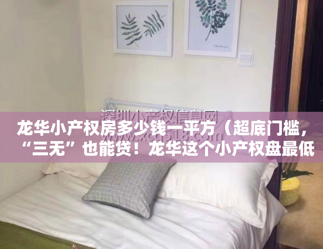 龙华小产权房多少钱一平方（超底门槛，“三无”也能贷！龙华这个小产权盘最低首付178万就可以入手了）