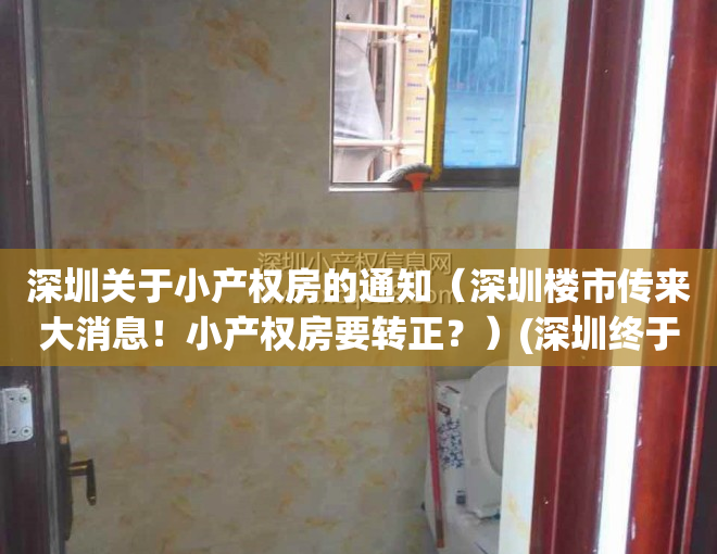 深圳关于小产权房的通知（深圳楼市传来大消息！小产权房要转正？）(深圳终于拿小产权房“开刀”了)